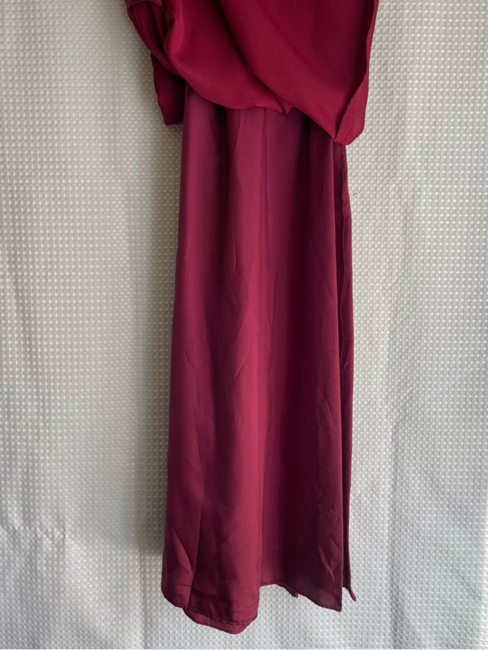 Vintage ALFRED ANGELO Burgundy Velvet Crepe Empire Waist Gown Sz 11/12‎ New - Picture 4 of 8